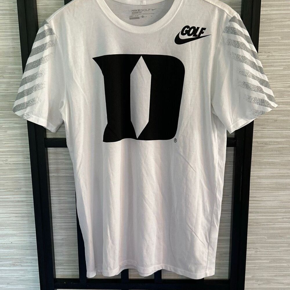 Nike Golf Duke university white black logo T-shirt m